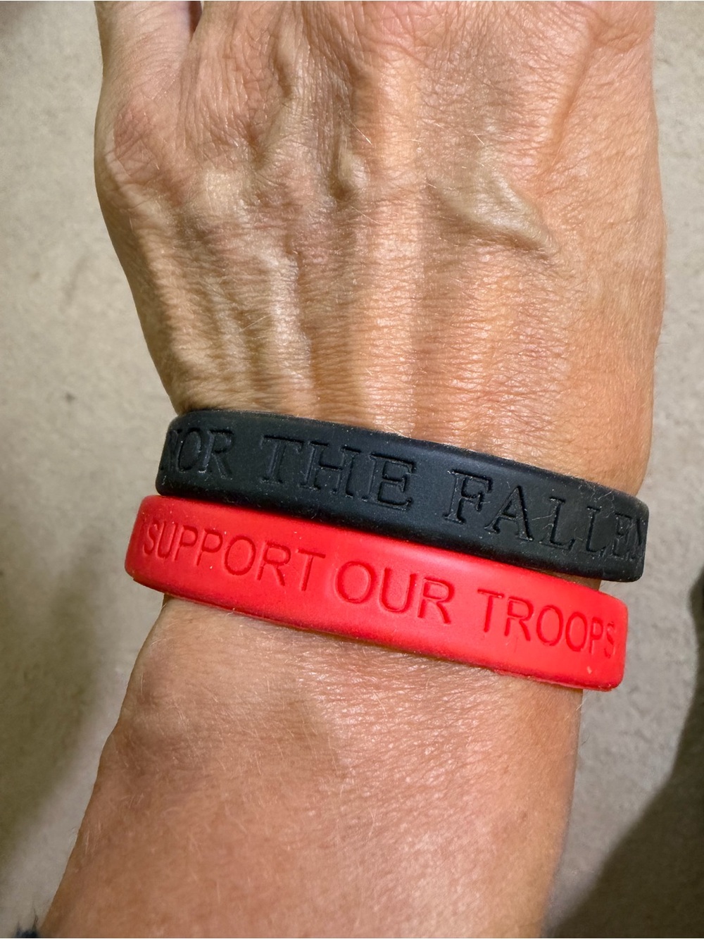 VFW Wristbands Lot 2 Honor The Fallen Support Our Troops Red Black Military